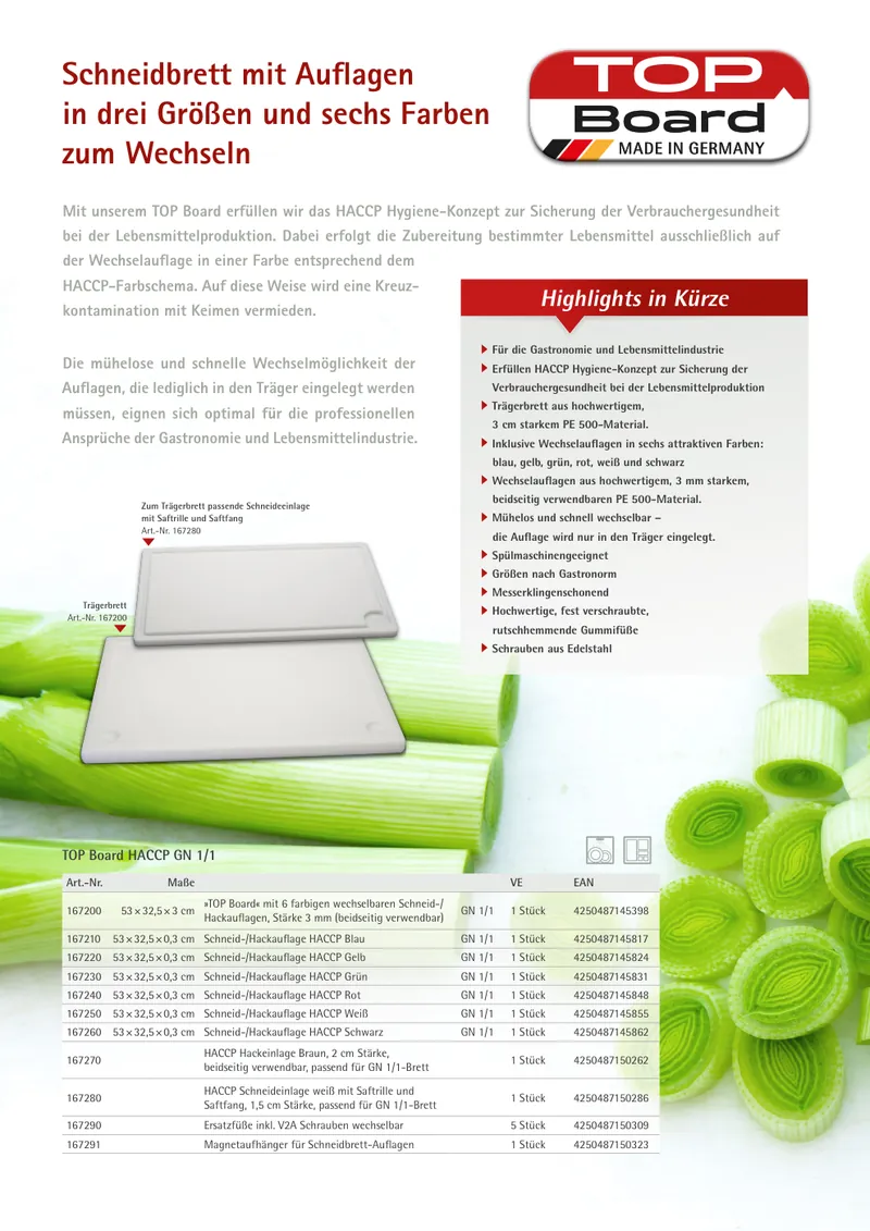 Flyer TOP Board mit Schneidbrettern