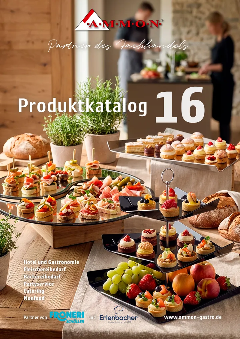 Titel des Produktkatalogs Gastro Nr. 16 mit Buffet (Bild mit KI erzeugt)